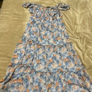 Trixxi Blue and Orange Floral Dress
